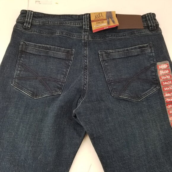 TK Axel Jeans Men’s 34 X 32 Slim Boot Cut Med Blue Denim Stretch 5 Pockets NWT - Picture 4 of 10